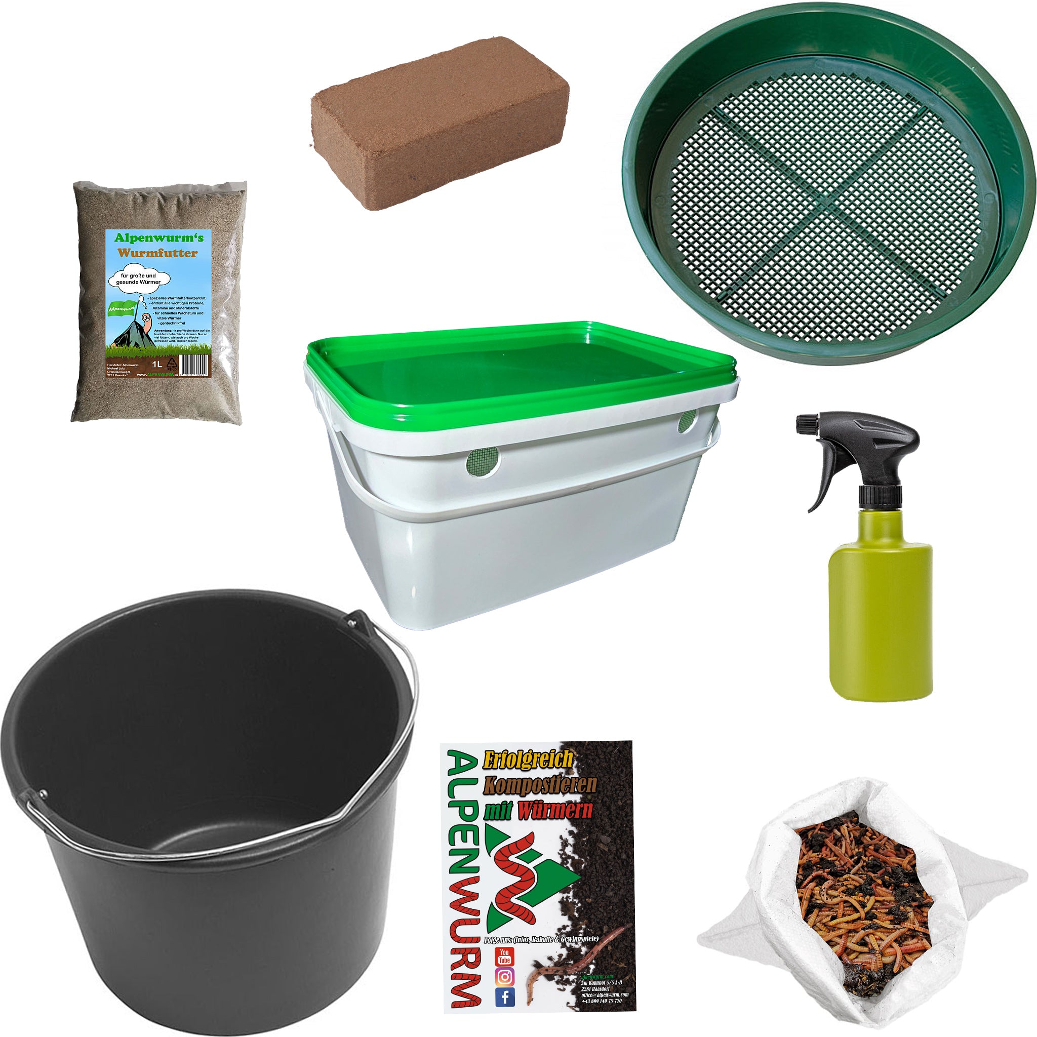 Wurmbox Einsteigerpaket mit Hälter-Eimer kaufen – Alpenwurm GmbH