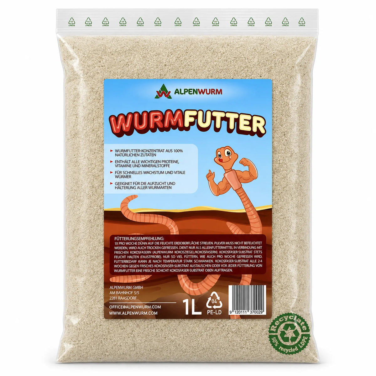 Aliment pour vers - aliment concentré pour vers 1 litre